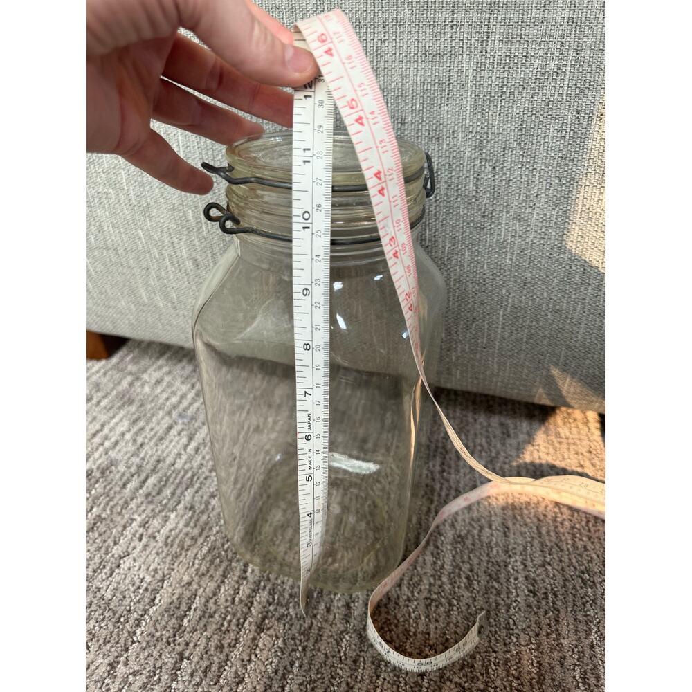 Vintage Bale Wire Ermetico Glass Jar.  Made in Italy